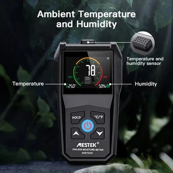 MESTEK Индуктивен измерване на влажност на дървесина, Влагомер, Електрически Тестер, Измеряющий плътност на 4 ~ 80%, электроманетический инструмент Цифров