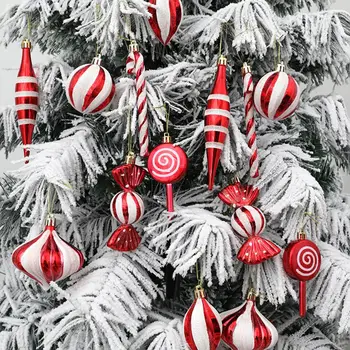 Подвесное украса Блестящи висулки от леденцового тръстика Празнична украса за Коледната елха на съвсем малък Реалистичен ярък цветен празник