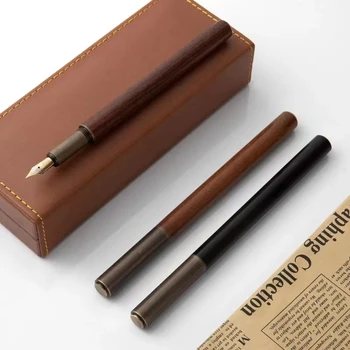 Ретро Метална писалка 0,5 мм, Стари дървени дръжки за студенти, Дръжки за художествена калиграфия, Бизнес подаръци, Офис консумативи